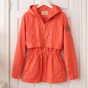✨Michael Kors - Hooded Lightweight Jacket – Coral - Size Small – Gold Hardware✨